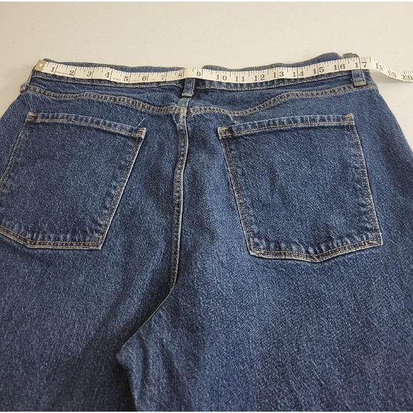 Old Navy Blue Denim Slouchy Straight Secret Slim High Rise Jeans Womens Size 14P - Picture 4 of 6